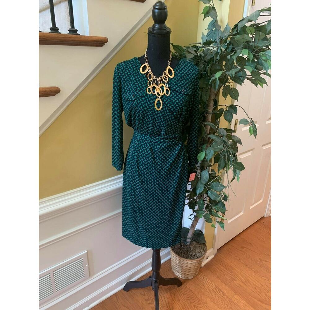 Talbots Long Sleeve Wrap Shift Dress Size Small